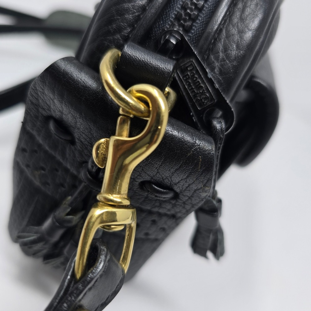 Vintage Dooney & Bourke Kilty Bag Black Crossbody AWL All Weather Leather 1980s - Picture 6 of 16